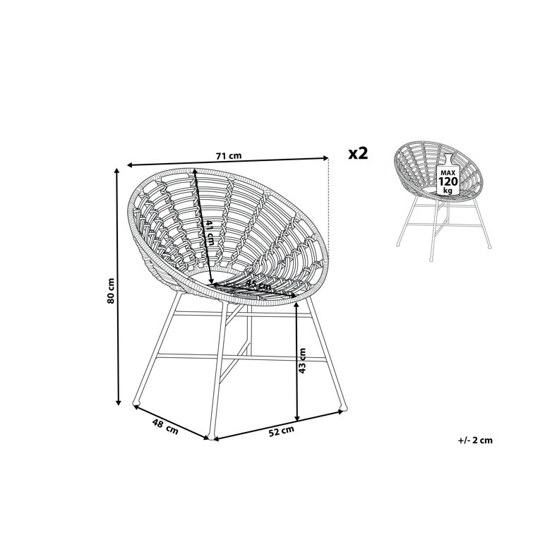 Bay Isle Home Helmsford Side Chair in Light Rattan Tone Wayfair.co.uk